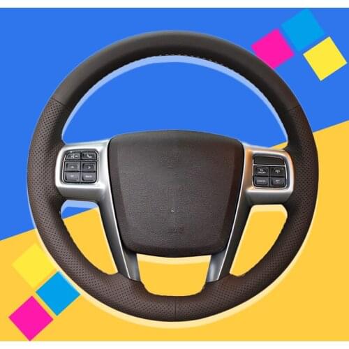 Auto Braid On The Steering Wheel Cover for Chrysler 300C 200 Grand Voyager 2011-2014 Hand Stitched Car Wheel Covers Car-styling