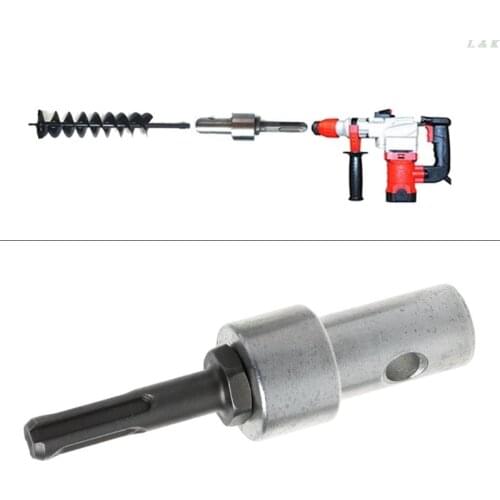 2 Round Pits 2 Slots Drill Bit Adapter For Electric Drill Convert to Earth Auger Head Connector Tool