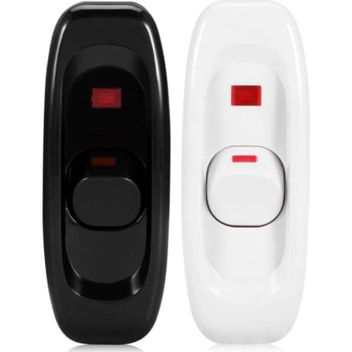 1Pcs Bedside Lamp Switch AC 250V 10A Inline ON/OFF Table Desk Lamp Cord Cable Switch with LED Indicator Light