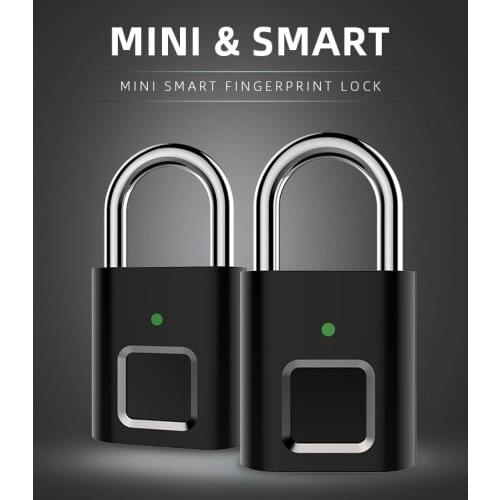 Rechargeable Smart Lock Keyless Fingerprint Lock Anti-Theft Security Padlock Door Luggage Lock small box