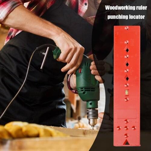 Plastic Bubble Level Ruler for Wooden Pillars Construction Pipe Hole Drilling Guide Punch Locator DIY Woodworking Tools