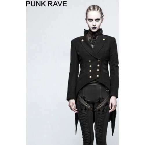 Женские кожаные пальто PUNK RAVE China At AliExpress