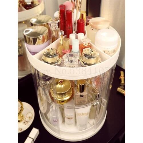 Net Red Dust-proof Rotary Cosmetics Receiving Box Lipstick Skin Care Products Desktop Acrylic Dormitory Frame Brush Display Box