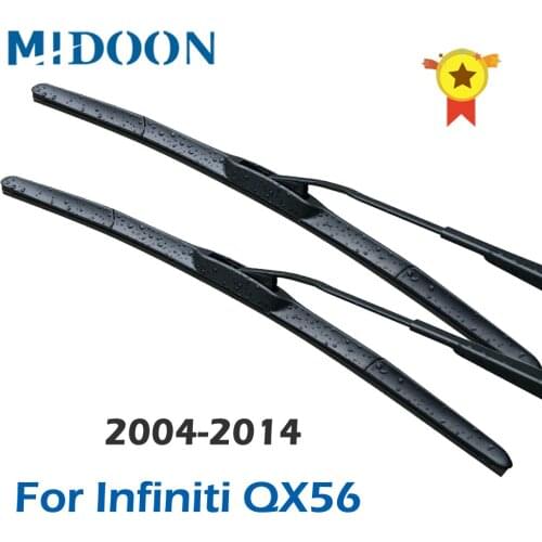 MIDOON Hybrid Wiper Blades for Infiniti QX56 Fit Hook Arms 2004 2005 2006 2007 2008 2009 2010 2011 2012 2013 2014