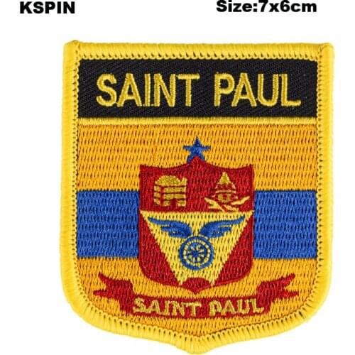Saint Paul Shield Shape Flag patches embroidered flag patches national flag patches for Cothing DIY Decoration