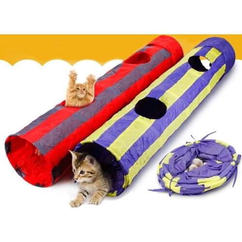 Cat Tunnel Foldable Storage Hanging Play Small Ball Cat Tunnel Environmental Protection Puzzle Pet Holes Toys