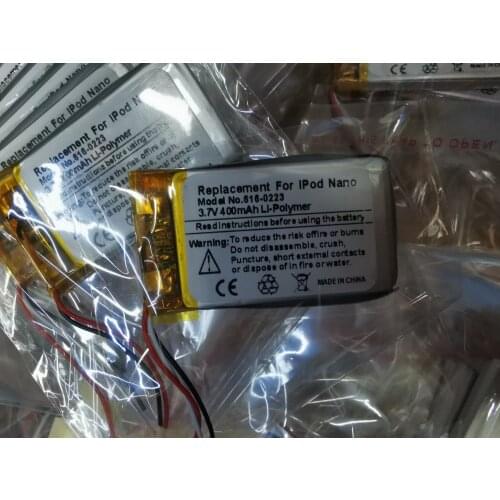400mAh Replacement Battery For ipod Nano1 1st Gen Generation MP3 Li-Polymer Rechargeable Nano 1 616-0223 Batteries