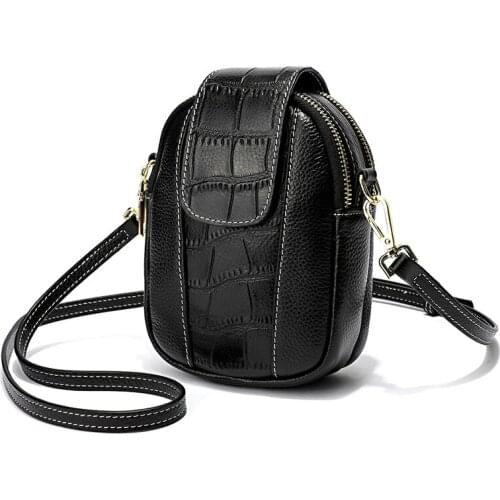 Genuine Leahter Shoulder Bags Woman Layer Cow Leather Messenger Bags Female Fashion Crossby Bag Female Phone Pocket