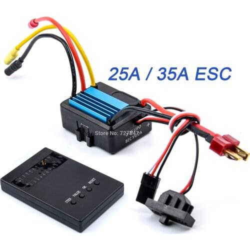 Waterproof 25A / 35A 2~3s ESC Electric Speed Controller 5V/2A BEC for RC 1/14 1/16 1/18 RC Car 2838 2845 Brushless Motor