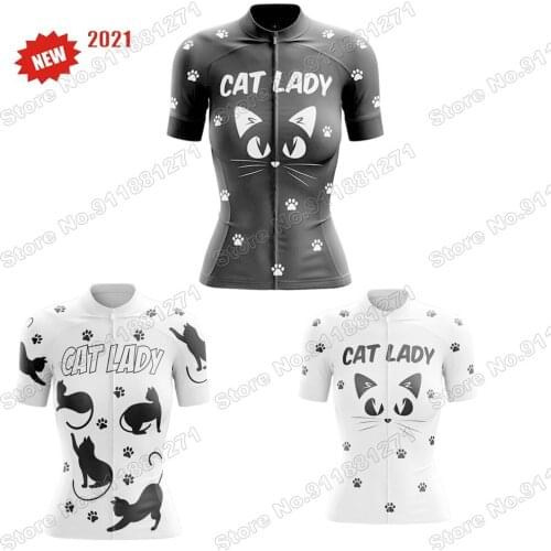 Cat Lady 2021 Cycling Jersey Set Summer Cycling Clothing WomenRoad Bike Shirts Suit Bicycle Bib Shorts MTB Ropa Ciclismo Maillot