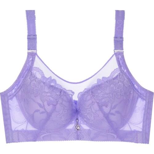 Plus Size Women Bra Comfort Mothers Underwear Minimizer Bra Solid Lingerie Big Cup C D DD Size 34-46