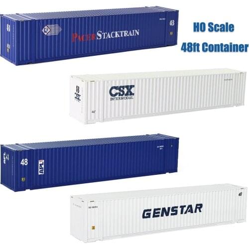 1pc/4pcs HO Scale 1:87 48ft Shipping Container 48' Cargo Box Freight Car Model Trains Lot C8748