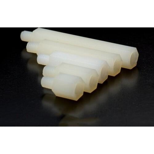 1000PCS BK/WT M3*5/6/8/10/12/15/18/20/25/30+6MM Nylon M3 Spacers PCB Standoff Hex Nylon Screw Nut Male to Female Plastic Parts