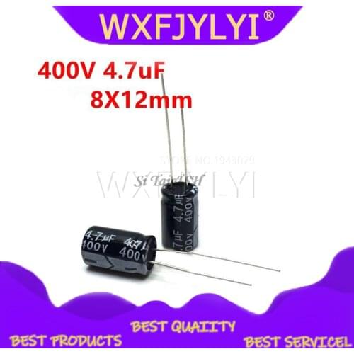 20 Higt quality 400V4.7UF 8*12mm 4.7UF 400V 8*12 Electrolytic capacitor