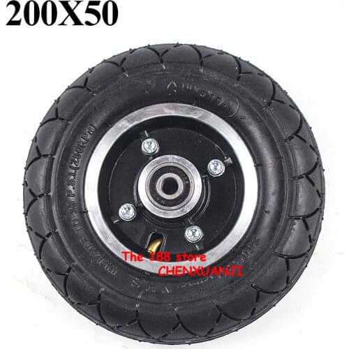 200x50 Electric Scooter Tyre With Wheel Hub 8" Scooter Tyre Inflation Electric Vehicle Aluminium Alloy Wheel Pneumatic Tire