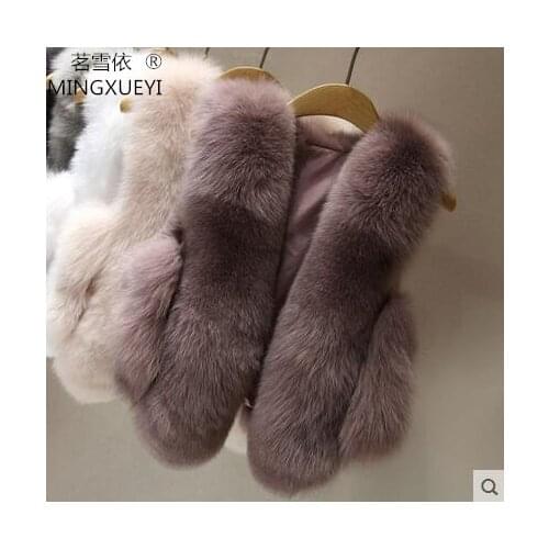 2018 fox fur leather vest female short design haining fur vest outerwear