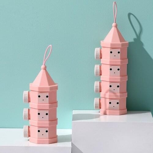 3/4 layer new iron tower portable baby food storage box essential cereal baby milk powder box toddler snack fruit container