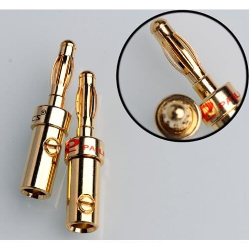 8pcs Gold Speaker Banana Plug DIY HiFi Jack Connector Audio Cable Connectors 4mm