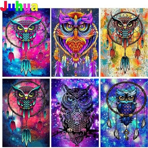 Indian feather owl 5D DIY Diamond Painting Full Square Round Drill mosaic cartoon animal Diamond Embroidery gift home decor