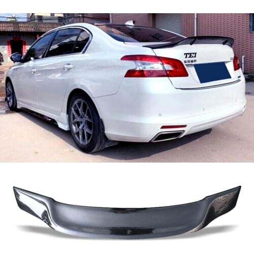 Car Trunk Spoiler Carbon Fiber Auto Rear Trunk Wing R For Peugeot 408 2014 - 2019 Style Refit Accessories Spoiler
