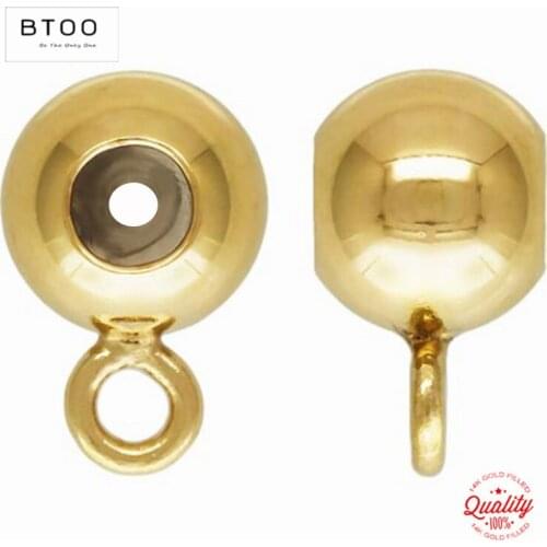 14K Gold Filled Bead with Silicone Insert and Ring Gold Beads for Jewelry Making Handmde DIY Accessories Gold Jewelry Findings