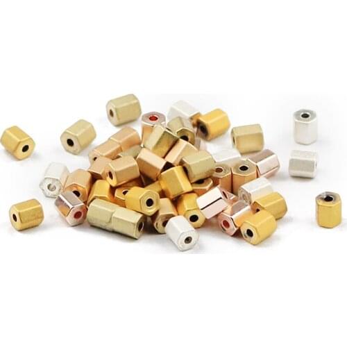 BTFBES 3mm polish Matte Hexagon Beads 120Pcs geometric Spacer Loose beads Natural Stone For Diy Jewelry Bracelet Making Finding