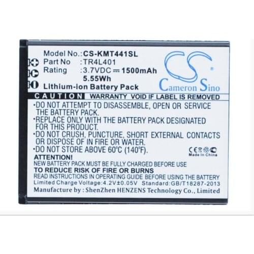 Cameron Sino 1500mAh battery for KAZAM TR4L4044044-01 Trooper 440L 441L TR4L40 TR4L401 Mobile, SmartPhone Battery