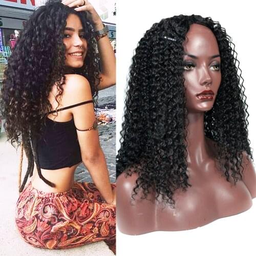Long Curly Synthetic Wigs Afro Kinky Curly Wig for Women Natural Black Afro Curl High Temperature Hair Wig For Daily Party