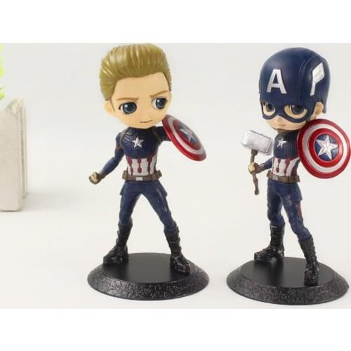 16cm Avengers Q Posket Super Hero Captain America PVC Action Figure Toys Model Doll