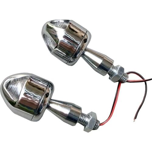 Motorcycle Chrome Turn Signals Indicator Amber Blinker Lights Cafe Racer Cruiser Bobber Chopper Touring Atv Scooter Offroad