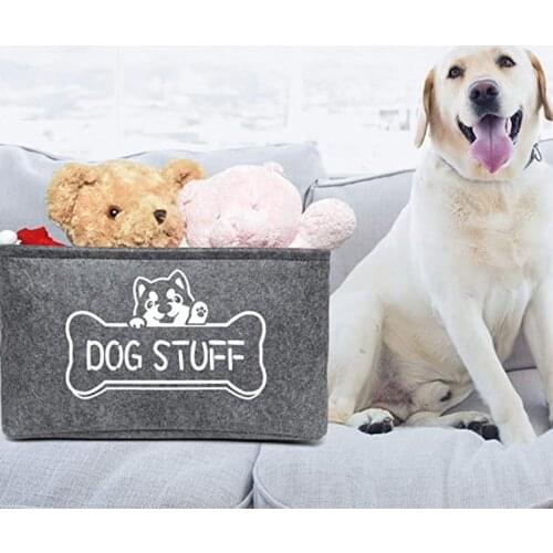 Pet Supplies Storage Basket Is Suitable for Cat and Dog Toys, Felt Storage Box With Metal Handle, Pet Accessories