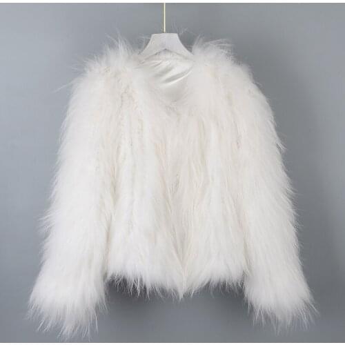 New anti-season fashion wild net red double-sided raccoon fur woven fur jacket female short slim coat autumn and winter