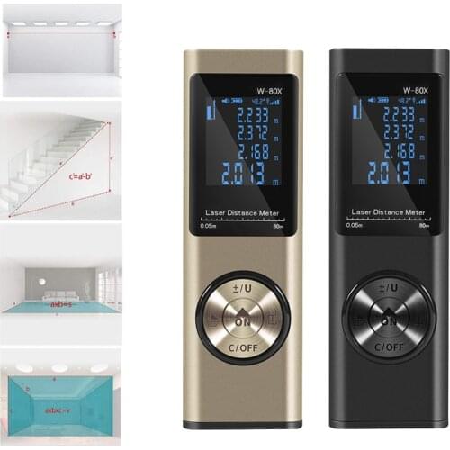 80m Laser Distance Meter USB Charging Laser Measure Angle Distance Meter Range 40m 60m Smart Digital Laser Rangefinder Test Tool