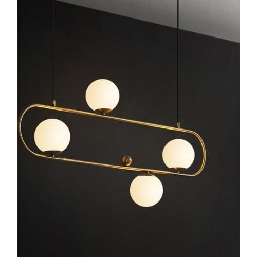 Postmodern Ins Restaurant Chandelier Nordic Personality Creative Bar Counter Dining Room Oval Glass Ball Chandelier