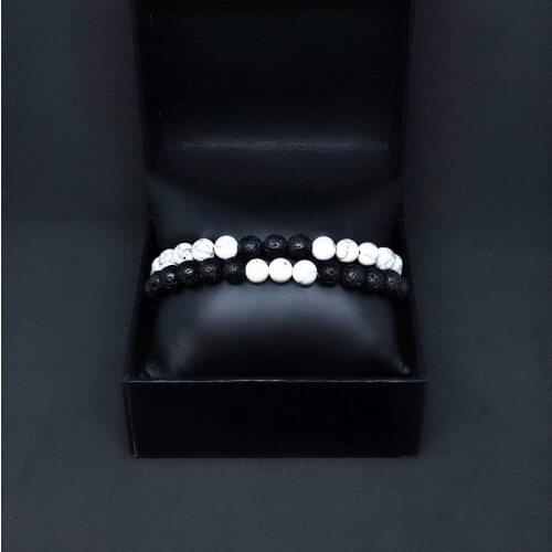 8mm Stone beads men bracelet 2pcs/set beaded bracelets for women pulseras mens accessories bileklik erkek 2020 braccialetti