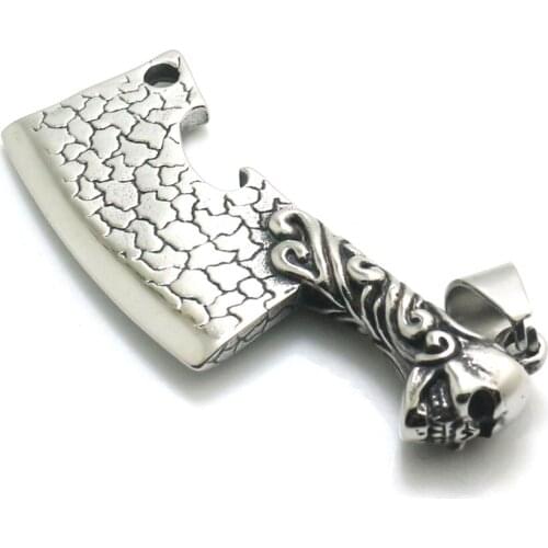 Mens 316L Stainless Steel Cool Skull Knife Vintage Pendant Newest