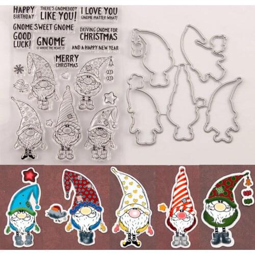 Christmas Dies Santa Stamp Dies Set 2020 Clear Stamp, Metal Cutting Die Scrapbooking for DIY Craft Paper card Template