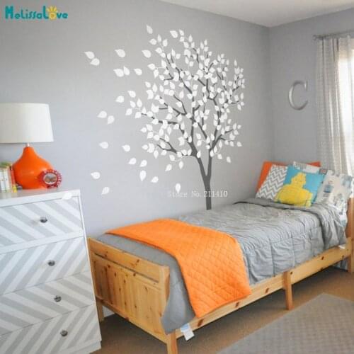 Lovely Kids Room Nursery Tree Wall Sticker Home Decoration New Design Art Murals Removable Two Colors Decals Handmade YT3621