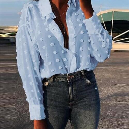New Fashion Women Mesh Sheer Shirt See-through Long Sleeve Shirt Sexy V-neck Button Transparent White Blue Blouse Female Blusas