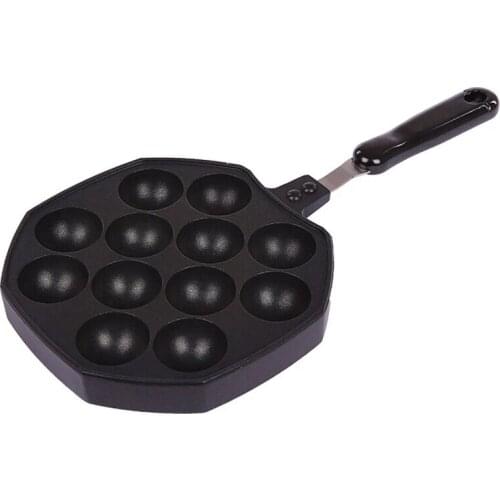Baking Tray,Takoyaki Grill Pan 12 Holes Octopus Maker Stove Cooking Plate For Kitchen Night Market Household