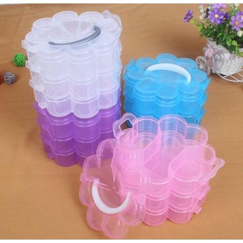 Transparent Storage Box Plum Blossom Storage Case Jewelry Gems Accessories Empty Container Rhinestones Beads Organizer Box