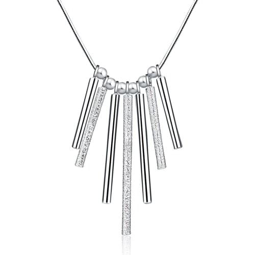 925 Silver Free Shipping Fashion Exquisite Tassel Snake Chain Seven Pillar Pendant Necklace 2021 Trendy Classic Jewelry