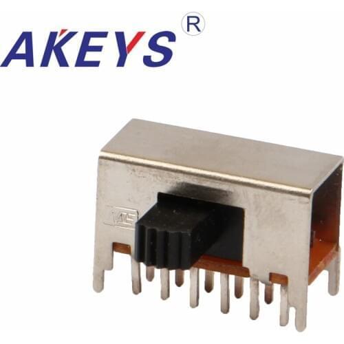 20PCS SK-42F01 4P2T Four pole double throw handle heights 7.0mm 8.0mm slide switch side insert 12 pin with 4 fixed pin