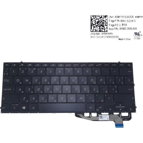 UA Ukrainian notebook PC keyboard for ASUS ZenBook UX391 UX391FA black computers keyboards backlight new work 0KNB0 2606UA00