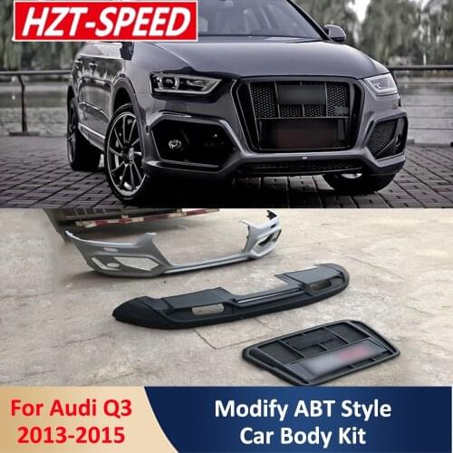 Q3 Modify to ABT Type Car Body Kit PU Unpainted Front Rear Bumper Diffuser Side Skirts Grille For Audi Q3 2013-2015