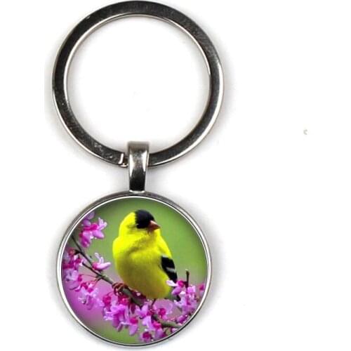 Vintage Butterfly Flower Bird 25mm Round Photo Glass Cabochon Fashion Keychain Car Keychain