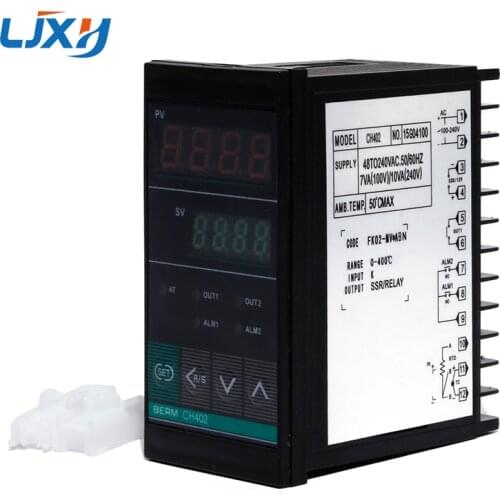 CH402 AC48-240V Supply High Accuracy Smart PID Temperature Controller Thermostat Relay and SSR Dual Relay Output