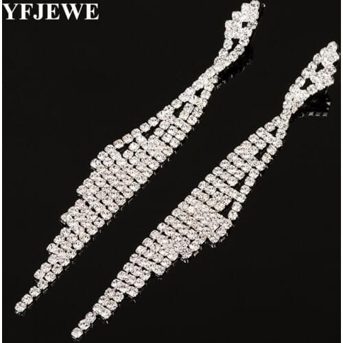 YFJEWE Fashion Drop Earrings Fashion Jewelry gold and Silver color Long Earrings For Women Crystal Wedding accessories #E127