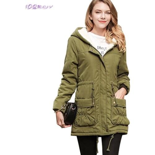 Winter woman coats 2018 plus size cotton female jacket Hooded fashion coat women big size tie slim parka elegant IOQRCJV T169