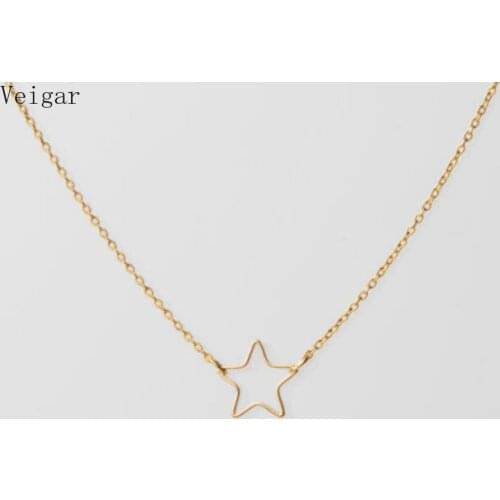Gold Color Hollow Star Pendant Necklaces for Women 2020 Fashion Jewelry Clavicle Chain Short Necklace Female Simple Accessories